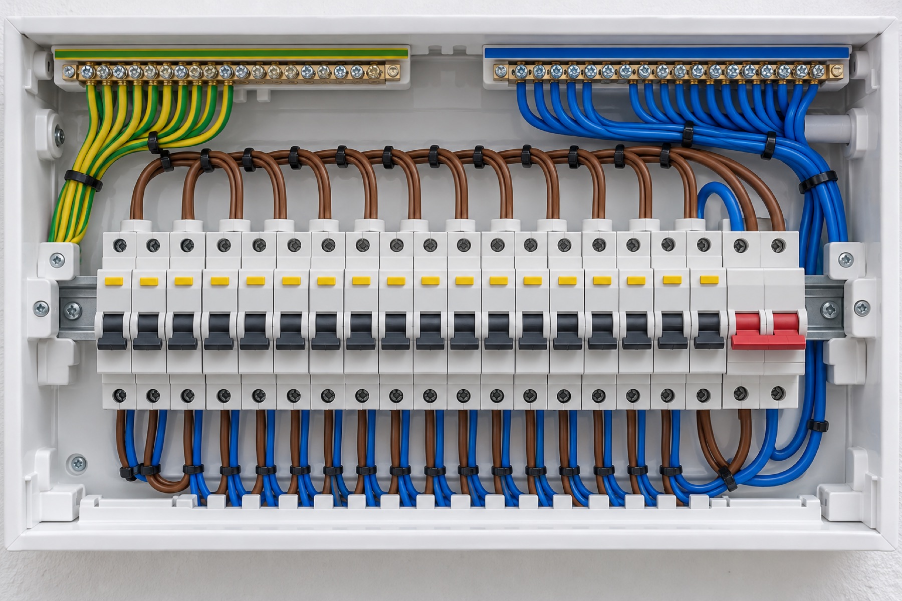 New consumer unit with neat wiring